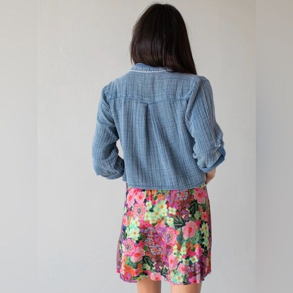 Natural Life Live-In-It Knit ButterSoft Floral Mini Skirt Pink Multicolor S NWT - Picture 4 of 12